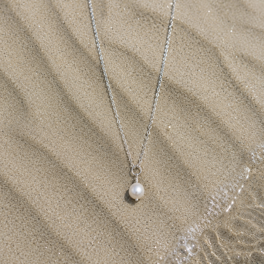 Fresh water pearl drop necklace 925 Silver