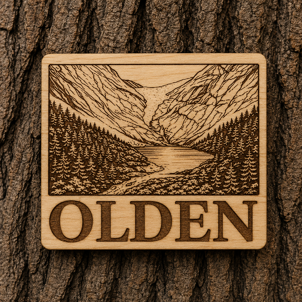 Briksdalsbreen glacier wooden magnet  55X40mm