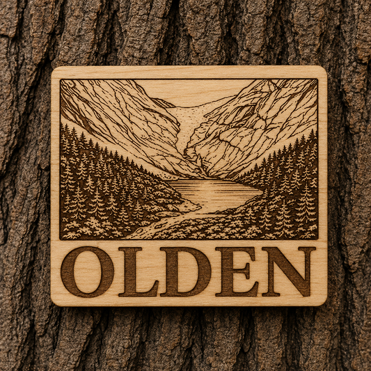 Briksdalsbreen glacier wooden magnet  55X40mm