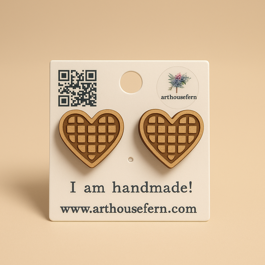 Waffle Heart Wooden Studs