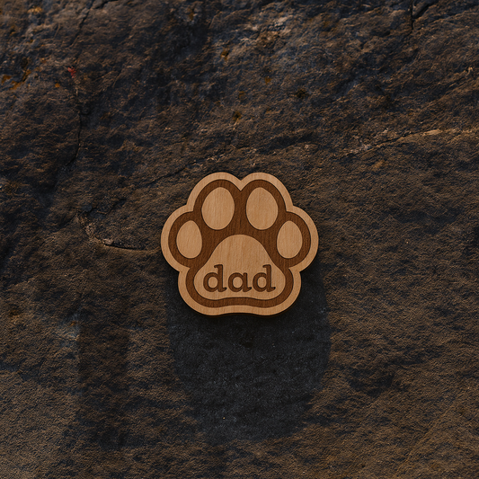 Paw dog dad pin 20mm