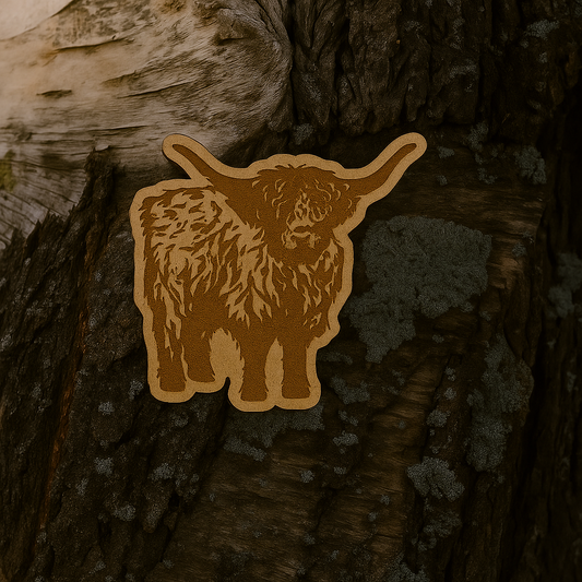 Hairy cow 40x38mm pin