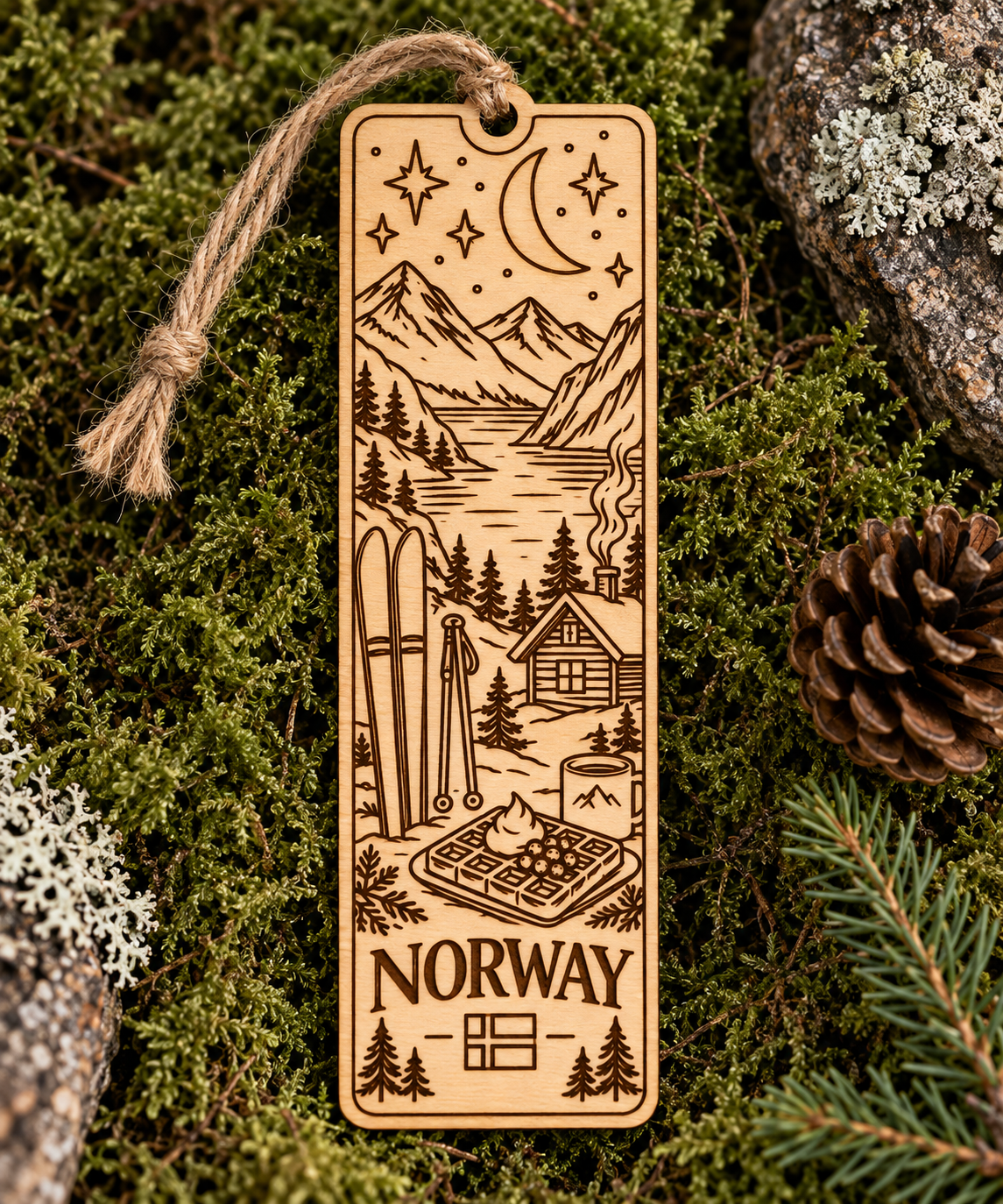 Wooden bookmark Cabin Lover