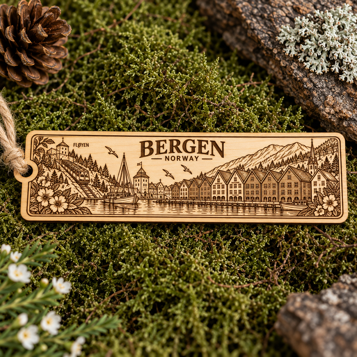 Bergen Bryggen 150x36mm bookmark