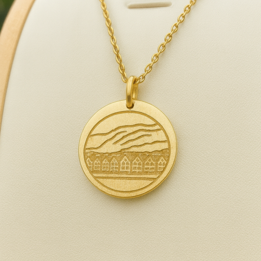 Bergen Bryggen round necklace- Stainless Steel