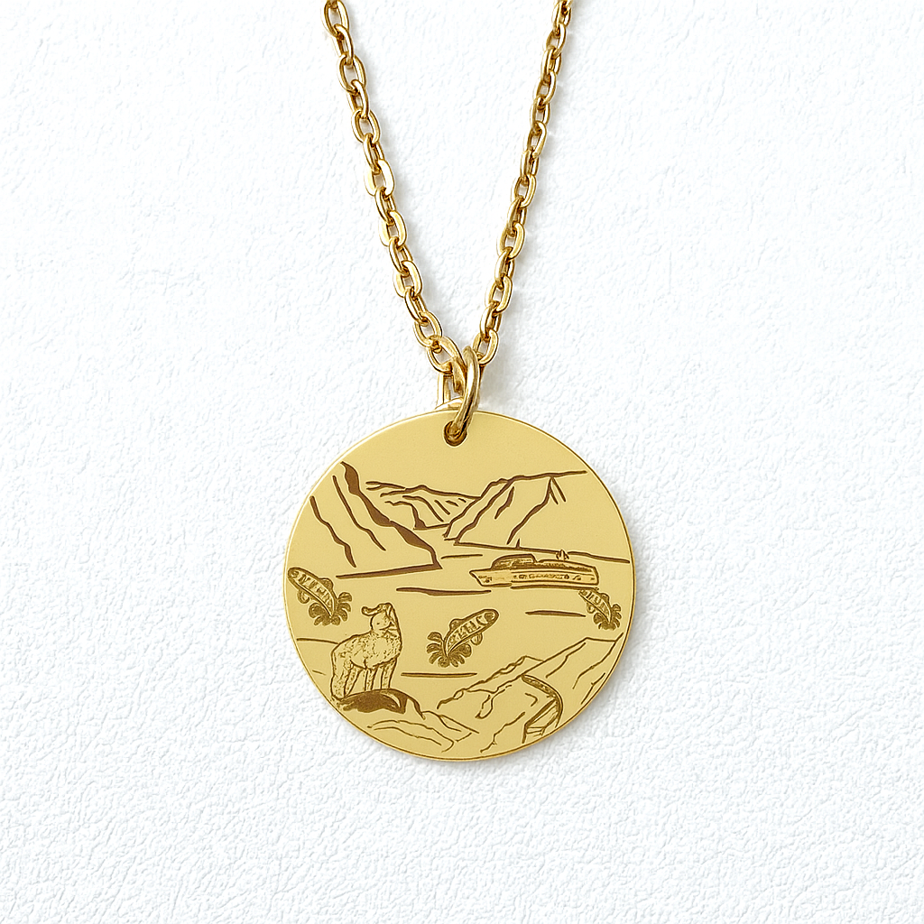 Destination Flam 19mm round necklace - Stainless Steel