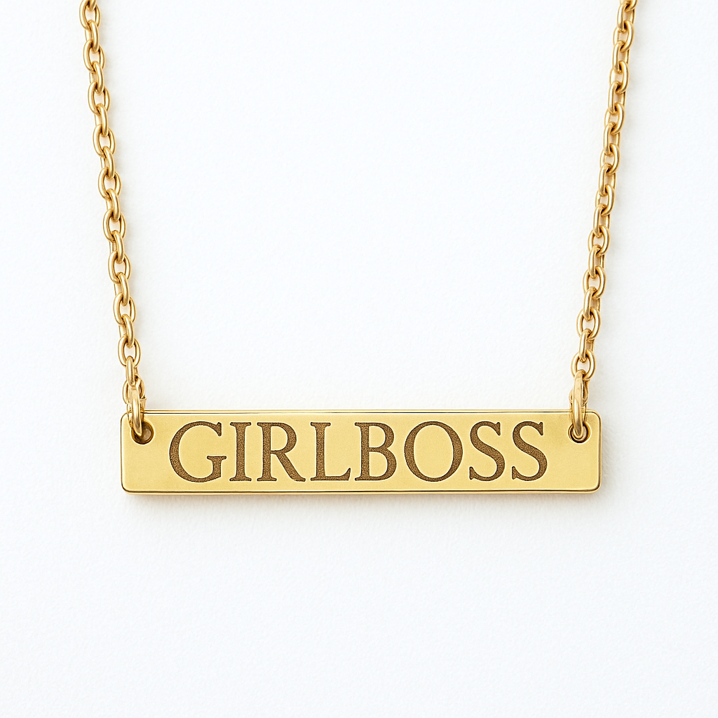Girlboss bar necklace- Stainless Steel