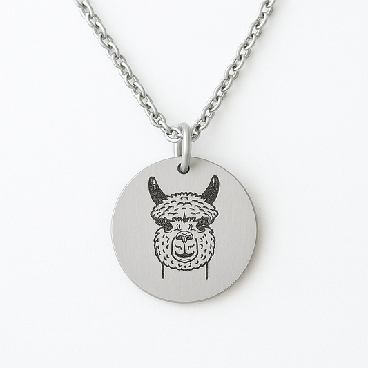 Llama's head necklace- Stainless Steel
