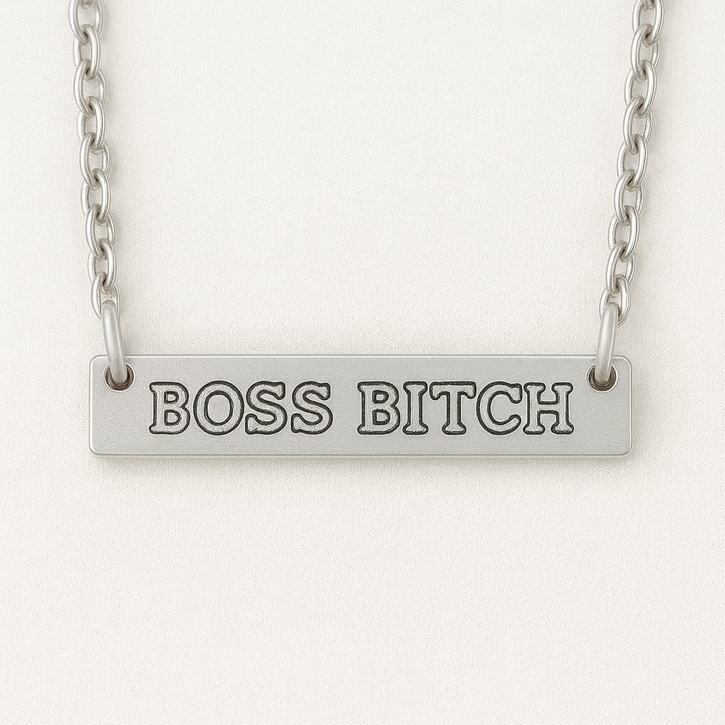 BOSS BI**H bar necklace- Stainless Steel