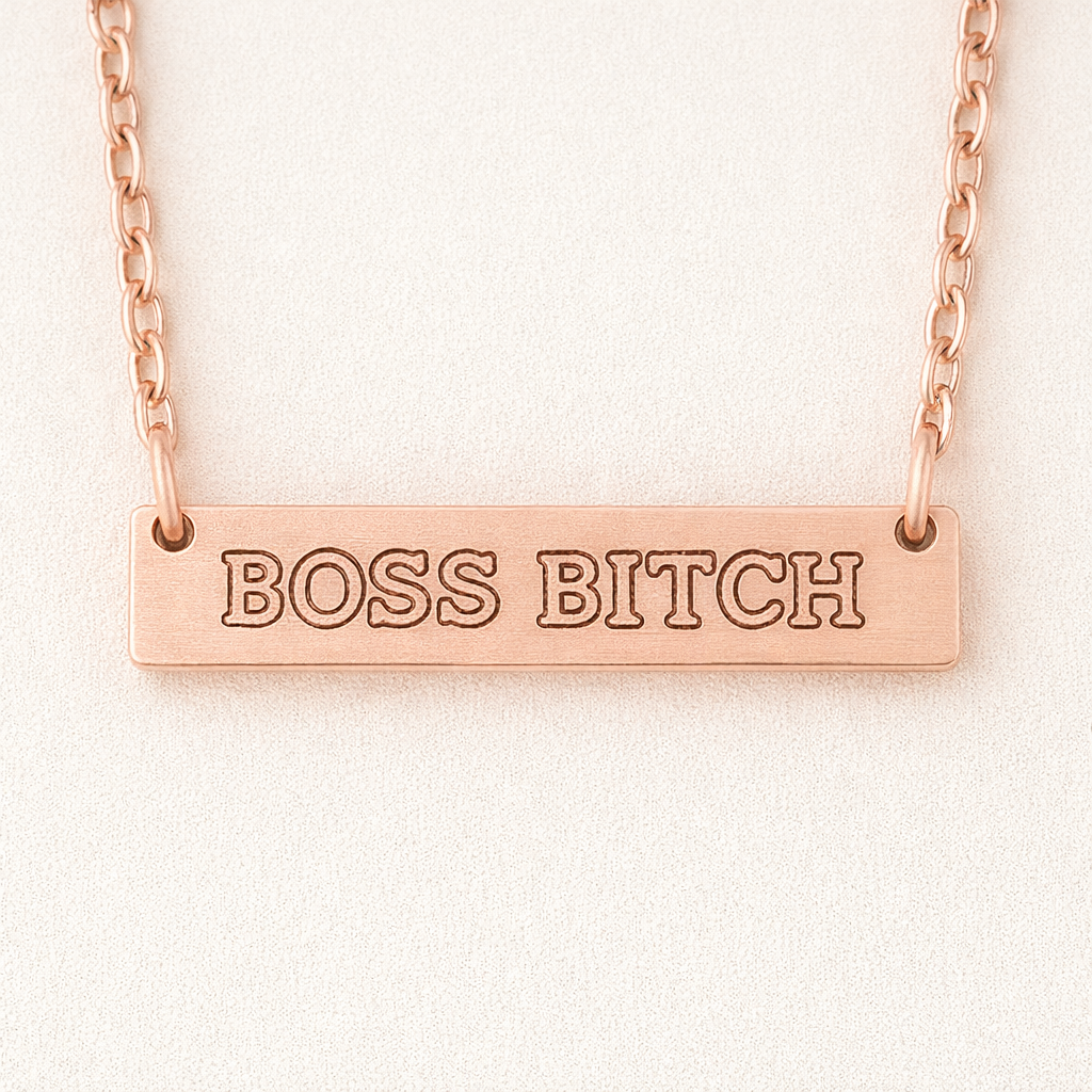 BOSS BI**H bar necklace- Stainless Steel