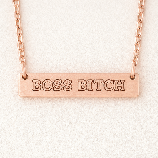 BOSS BI**H bar necklace- Stainless Steel