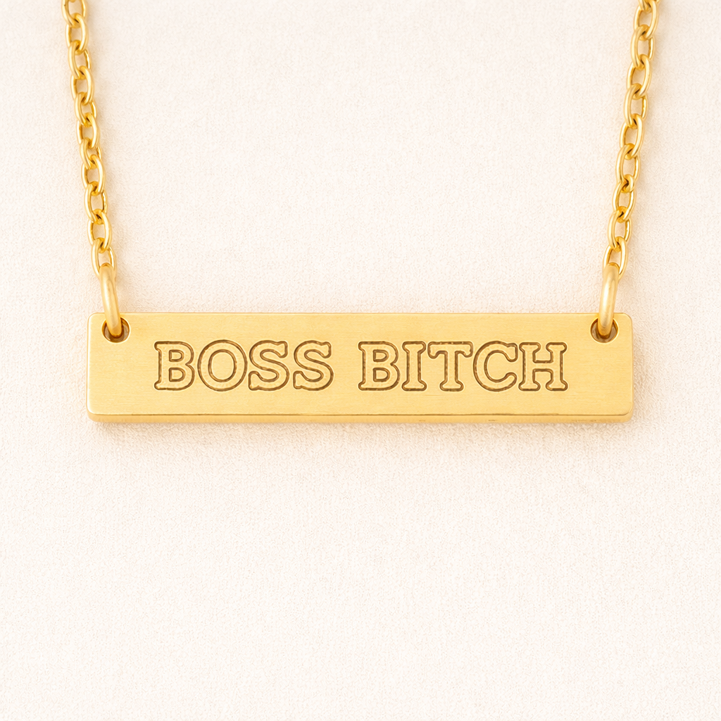 BOSS BI**H bar necklace- Stainless Steel