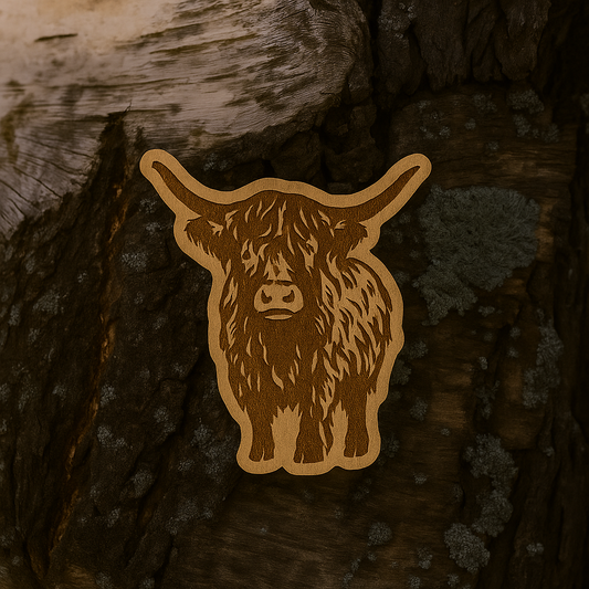 Hairy cow baby 25x24mm pin