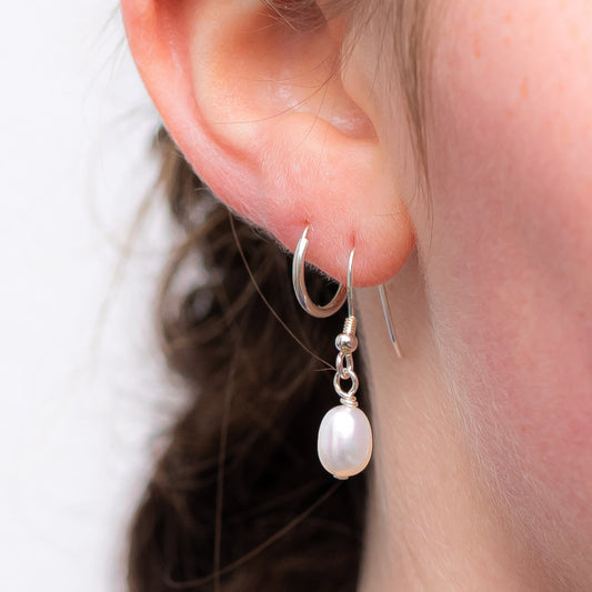 Pendientes de gotas de perlas de agua dulce