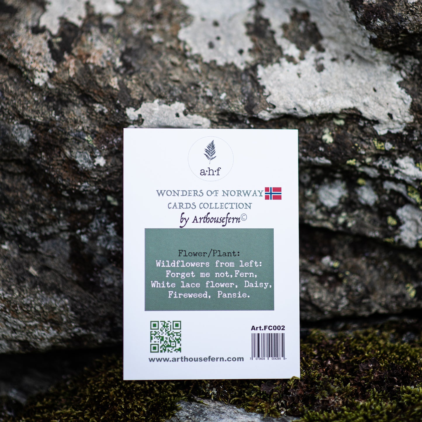 Happy Birthday card with Norwegian wildflowers