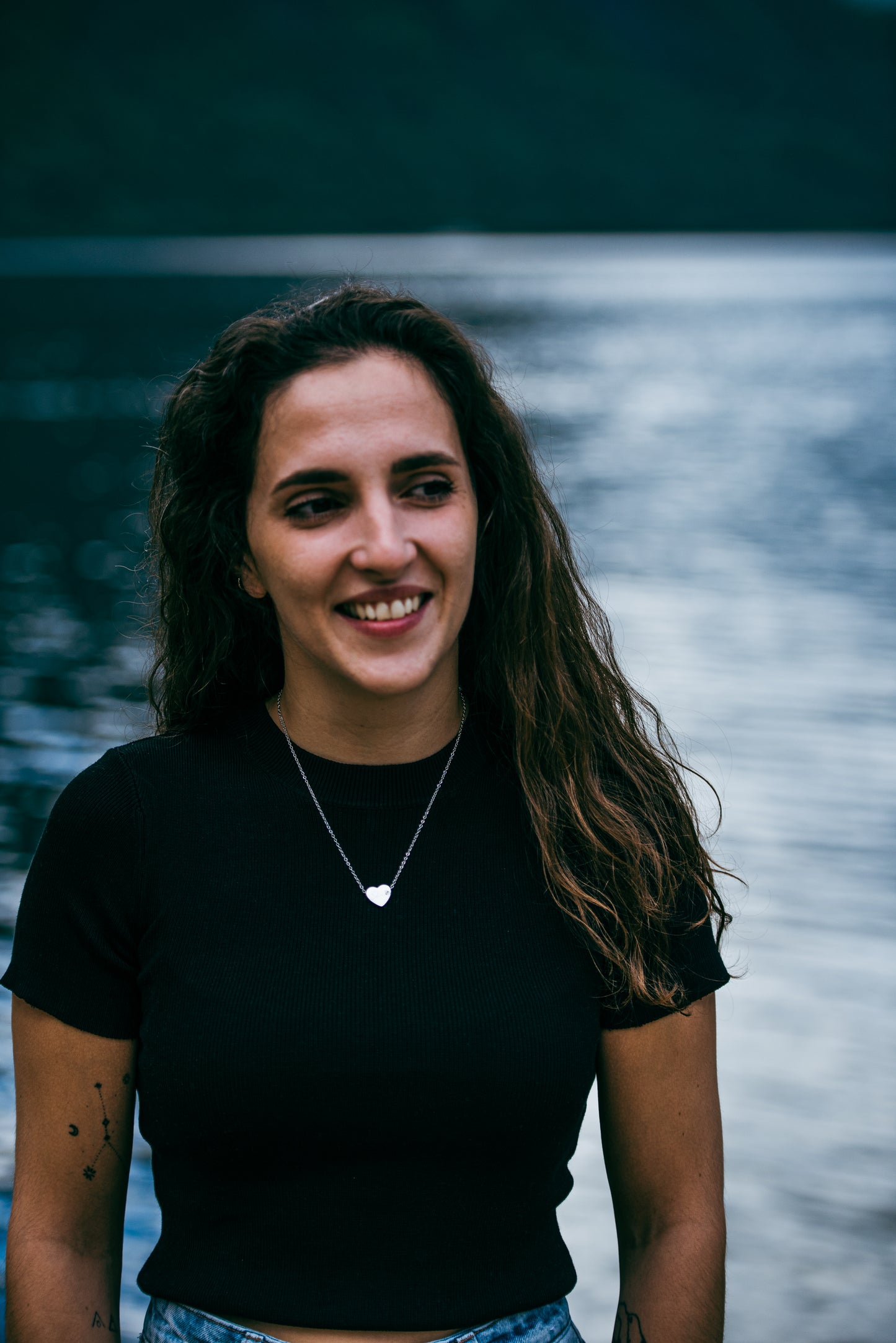 Bee flying into heart heart necklace- Stainless Steel