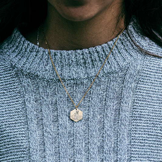 Goat on a mountain necklace - stainless steel