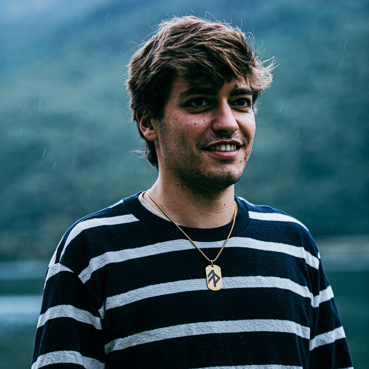 Single rune - Grace soldier tag necklace - Stainless steel