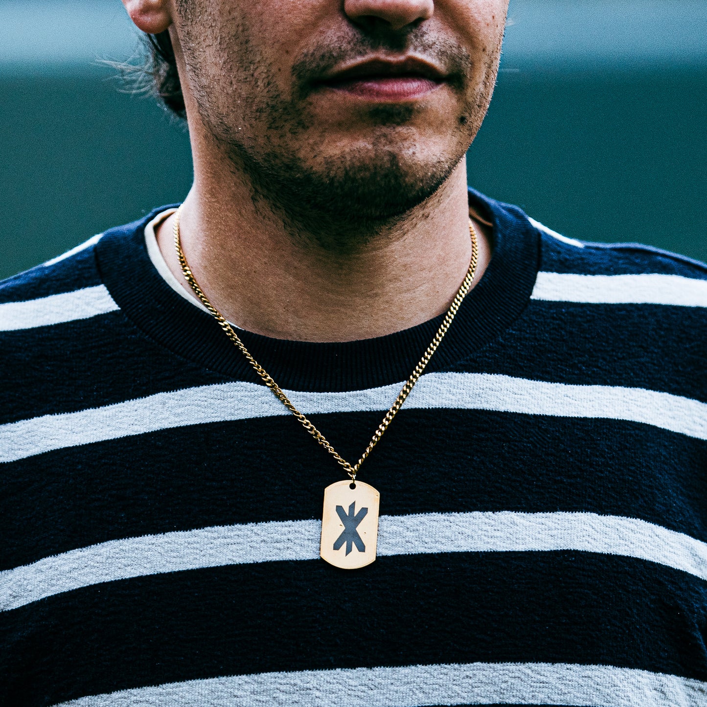 Single rune - strength soldier tag necklace - Stainless steel