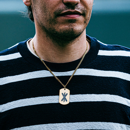 Single rune - strength soldier tag necklace - Stainless steel