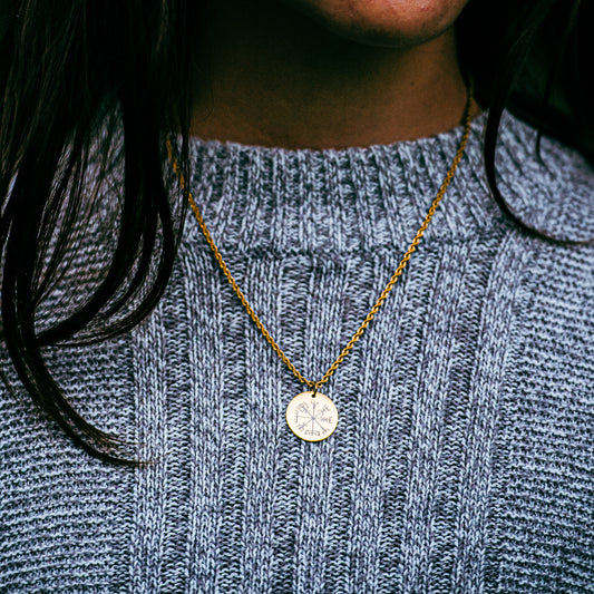 Vegvisir- Viking compass necklace small - Stainless steel