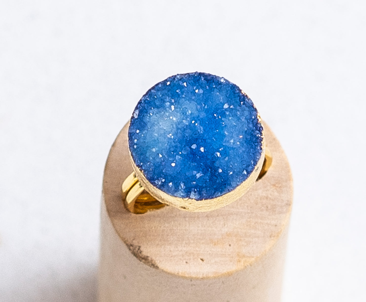 Agate druzy 10mm stone brass plated assorted