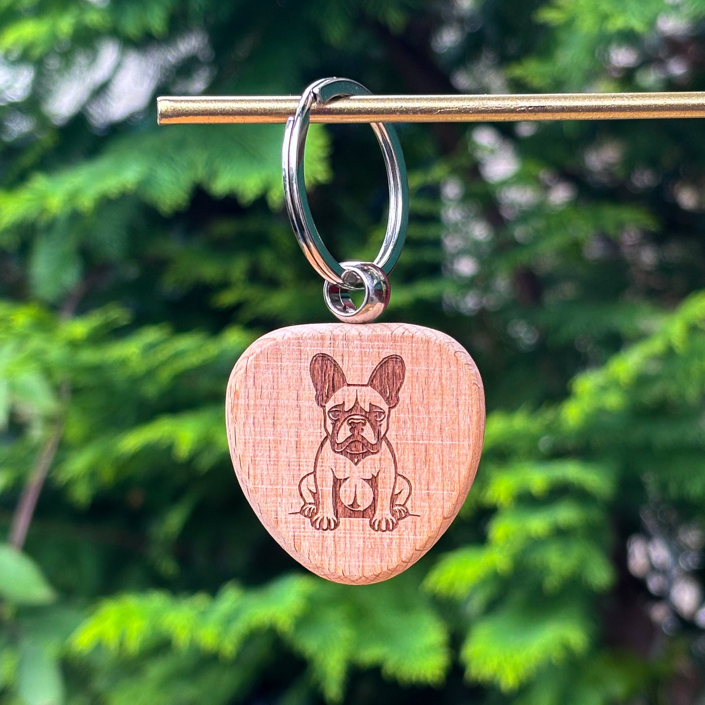 Custom dog breed wooden keychain 38x38mm