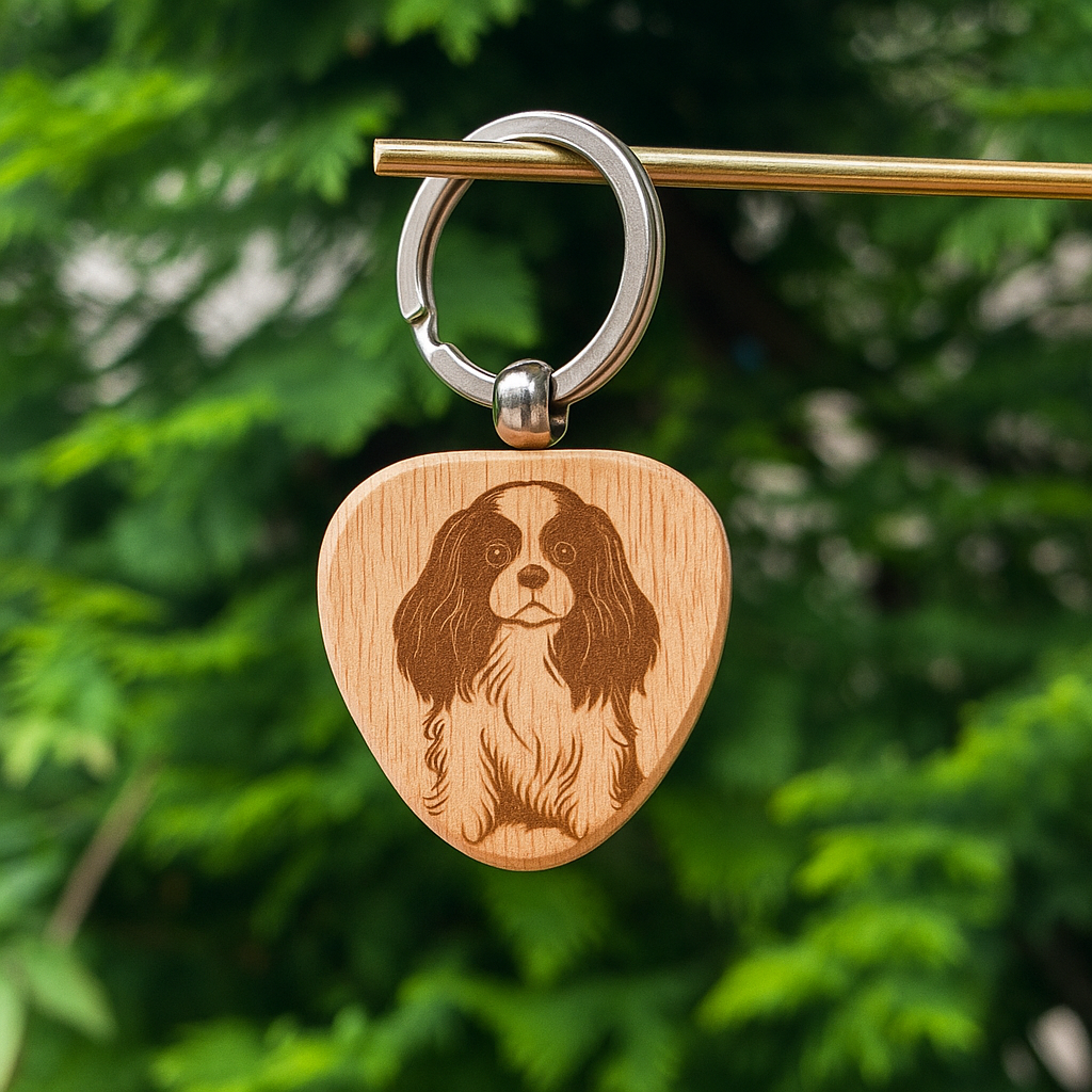 Custom dog breed wooden keychain 38x38mm
