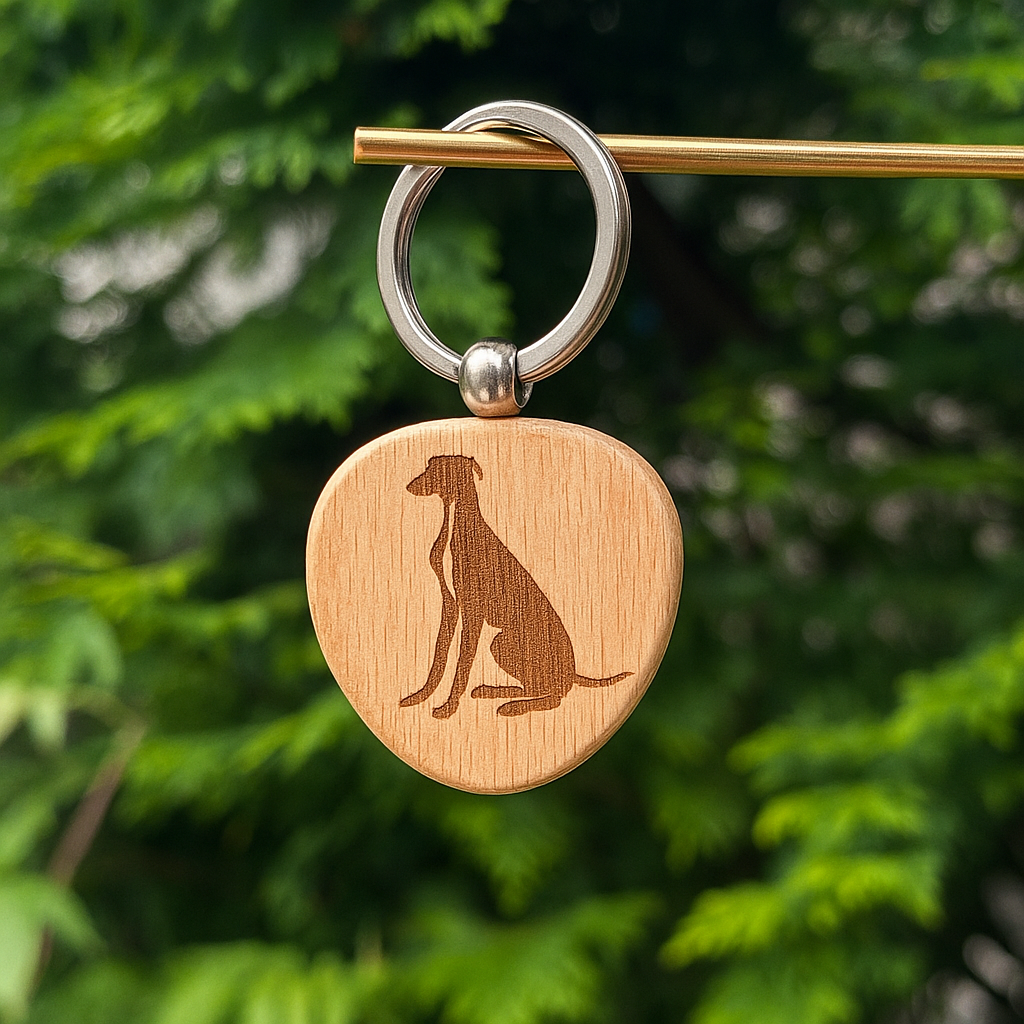 Custom dog breed wooden keychain 38x38mm