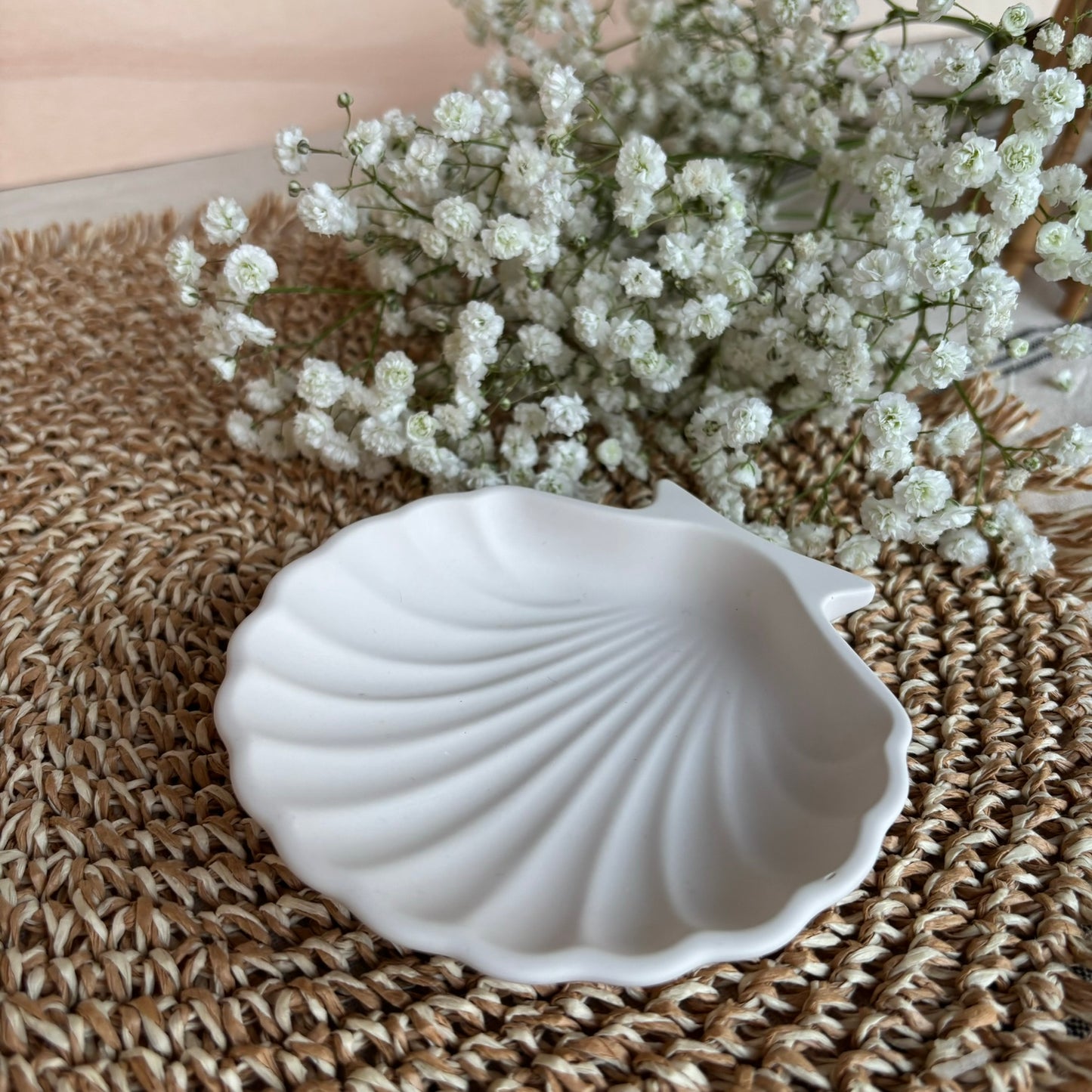 Abalorio de concha para joyería - Piedra natural blanca