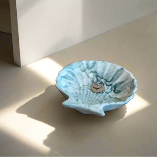 Schelp sieraad voor sieraden - Saliegroen marmer