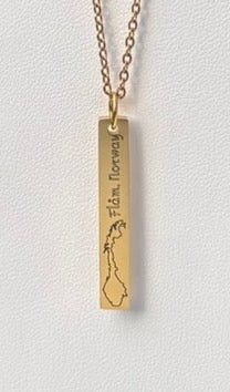 Flåm, Norway vertical bar necklace- Stainless Steel