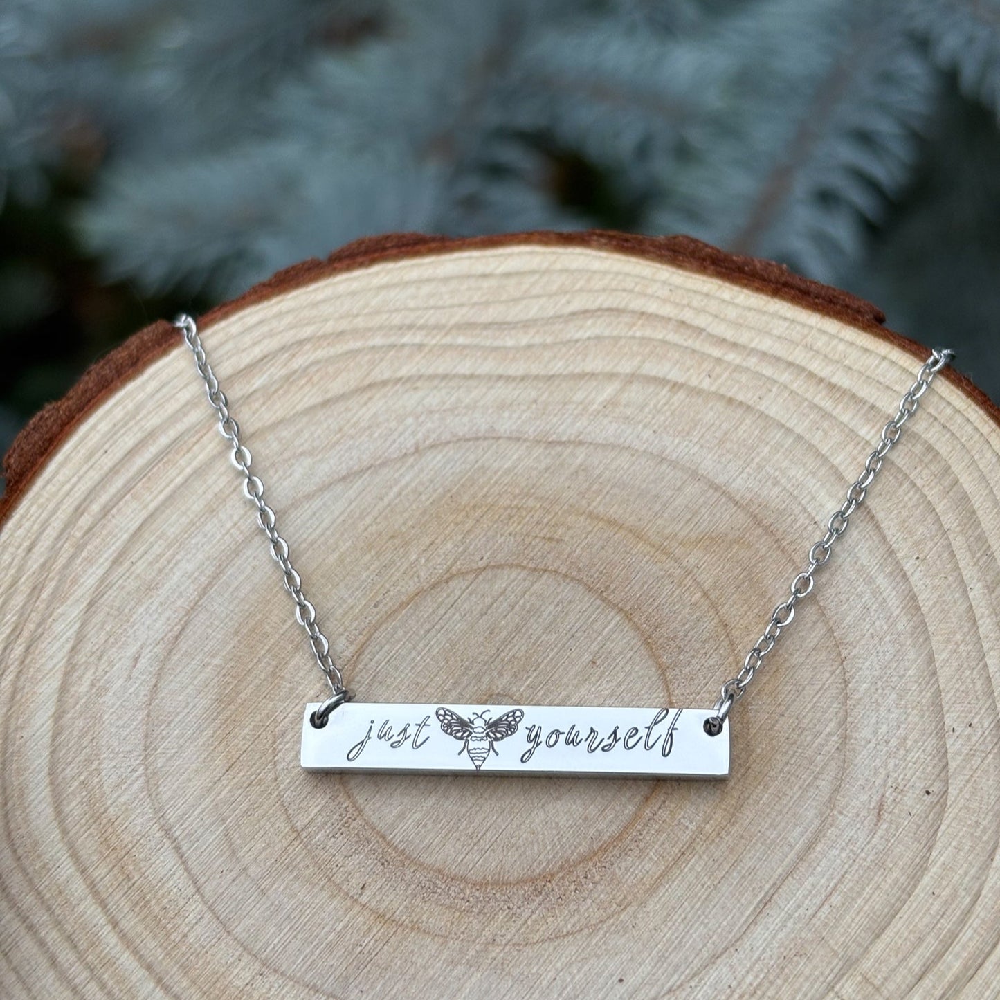 Just bee yourself bar ketting - roestvrij staal