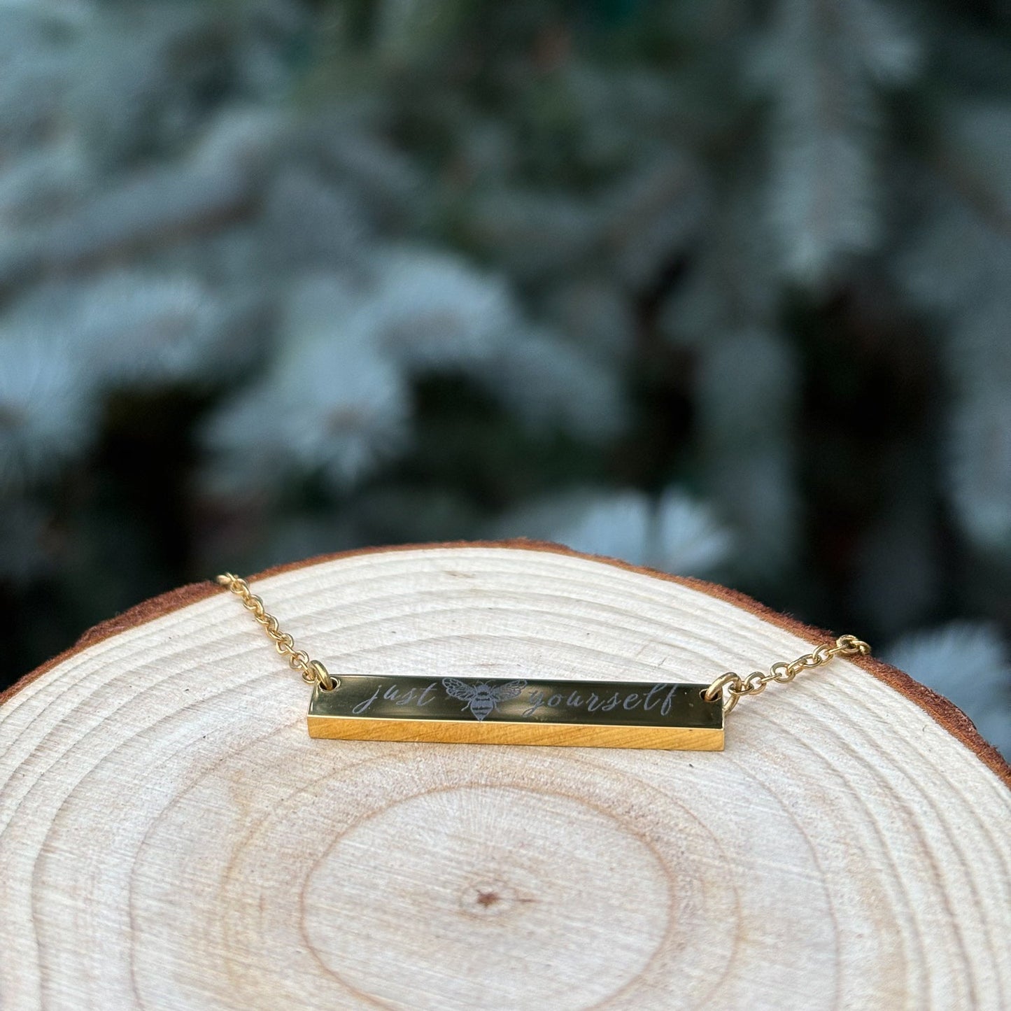 Just bee yourself bar ketting - roestvrij staal