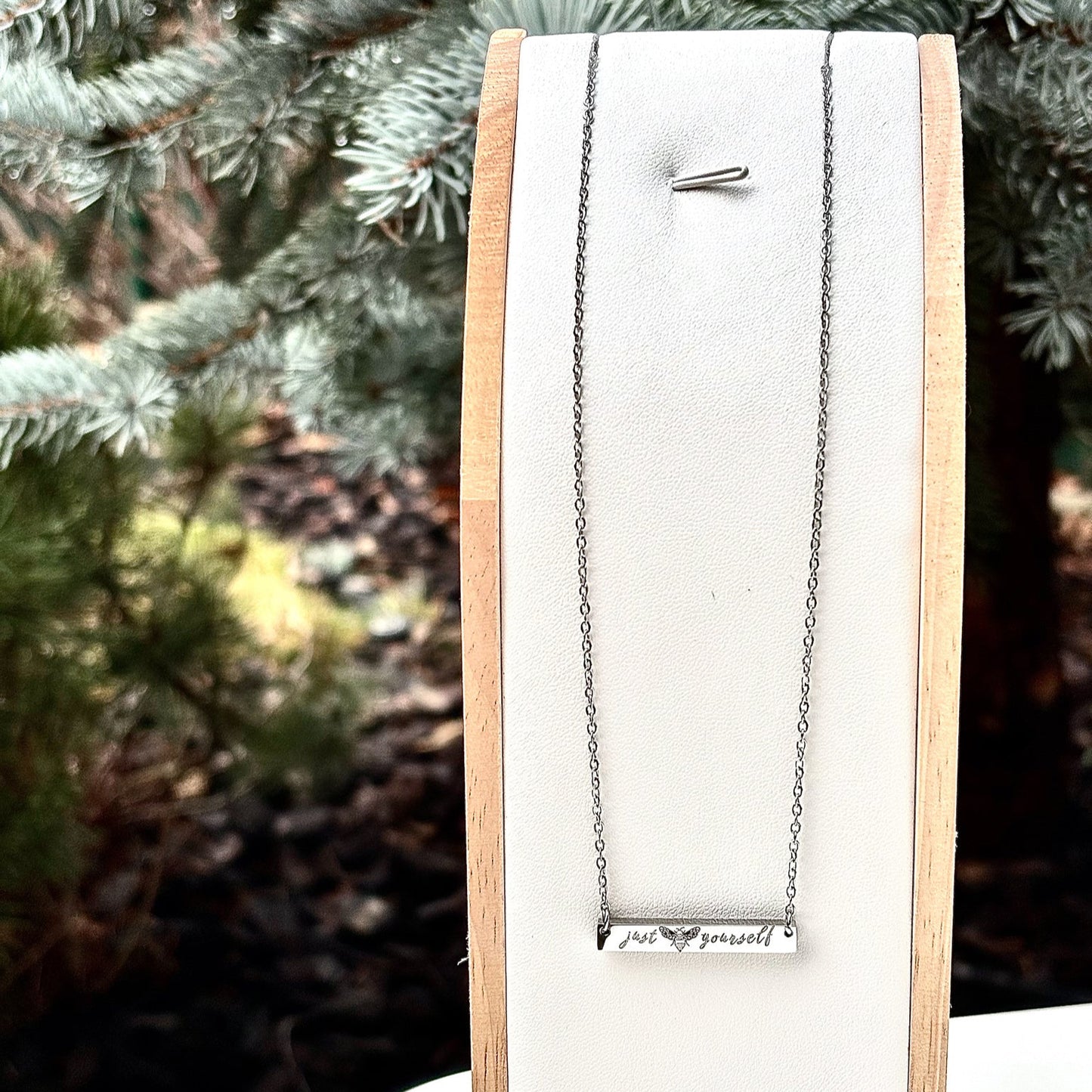 Just bee yourself bar ketting - roestvrij staal