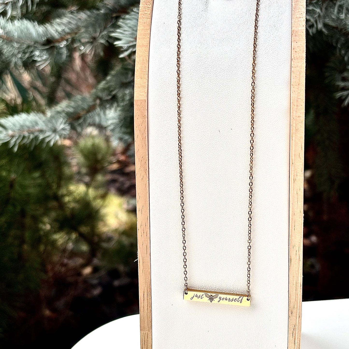 Just bee yourself bar ketting - roestvrij staal