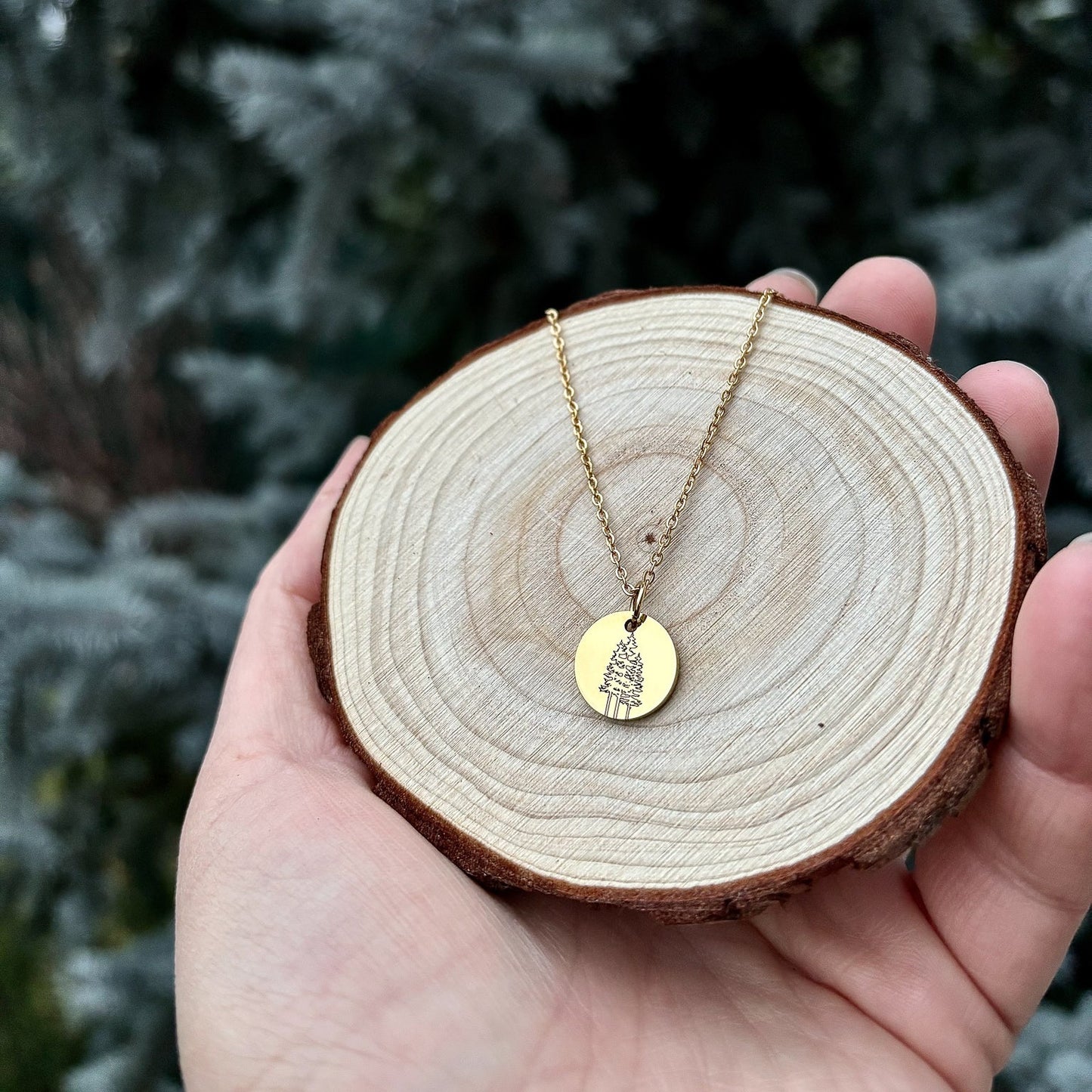 3 Kleine bomen ketting - Roestvrij staal