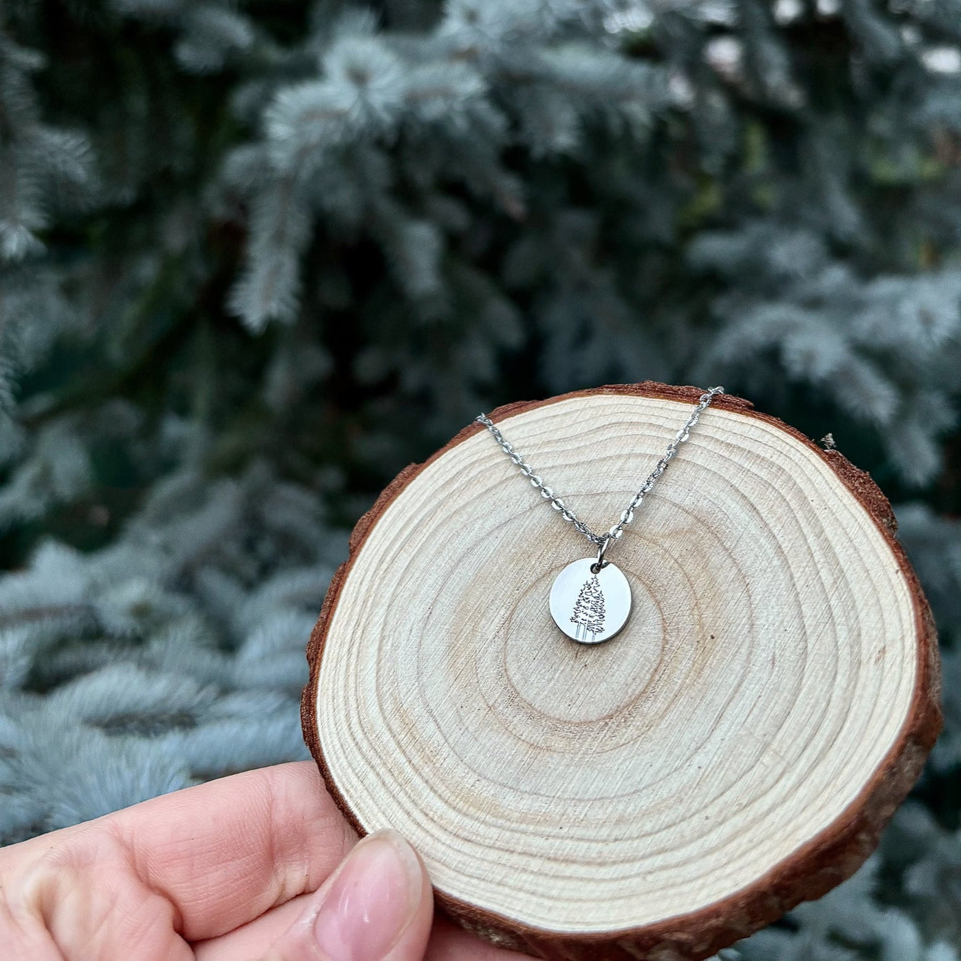 3 Kleine bomen ketting - Roestvrij staal