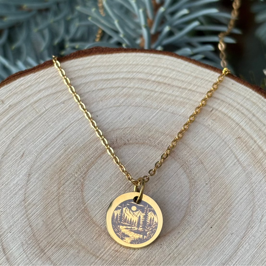 Norwegian forest by night necklace 13mm- Stainless Steel