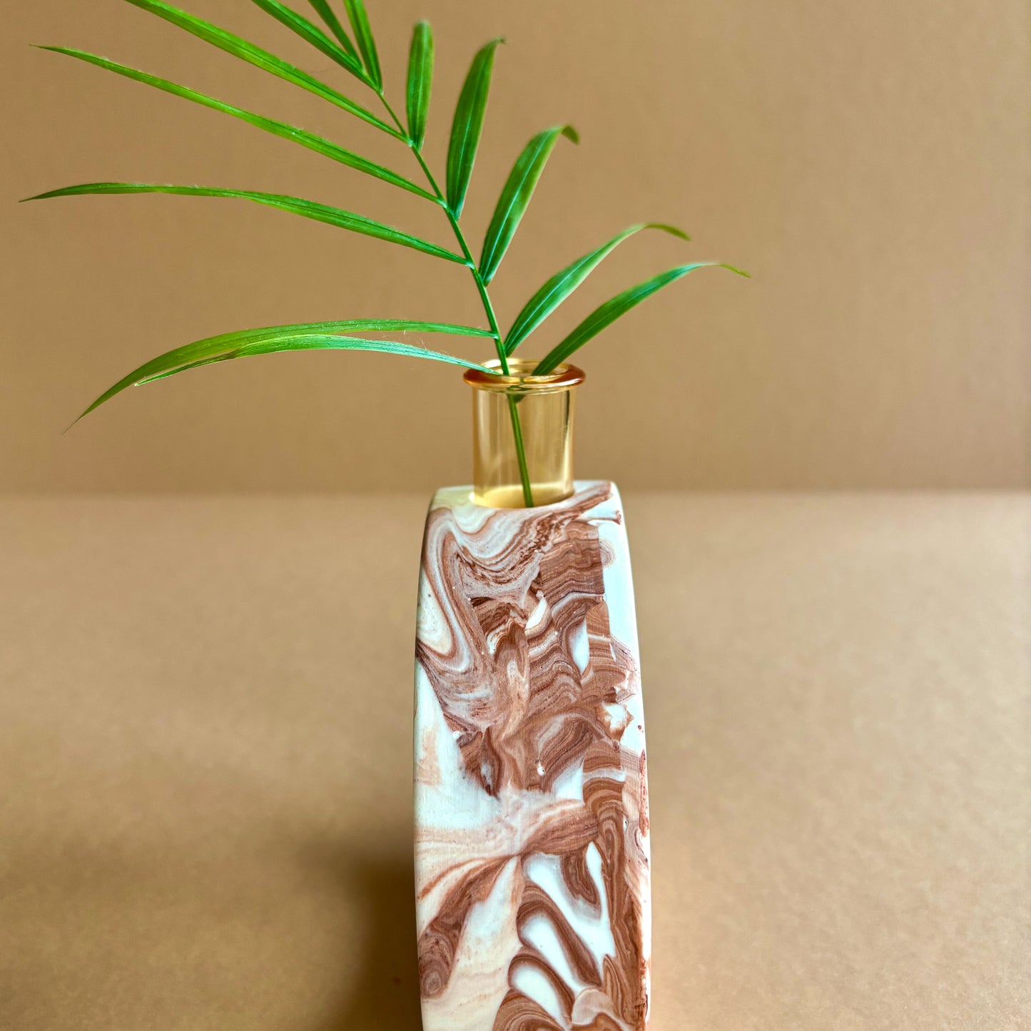 Jarrón propagador - Mármol marrón terracota