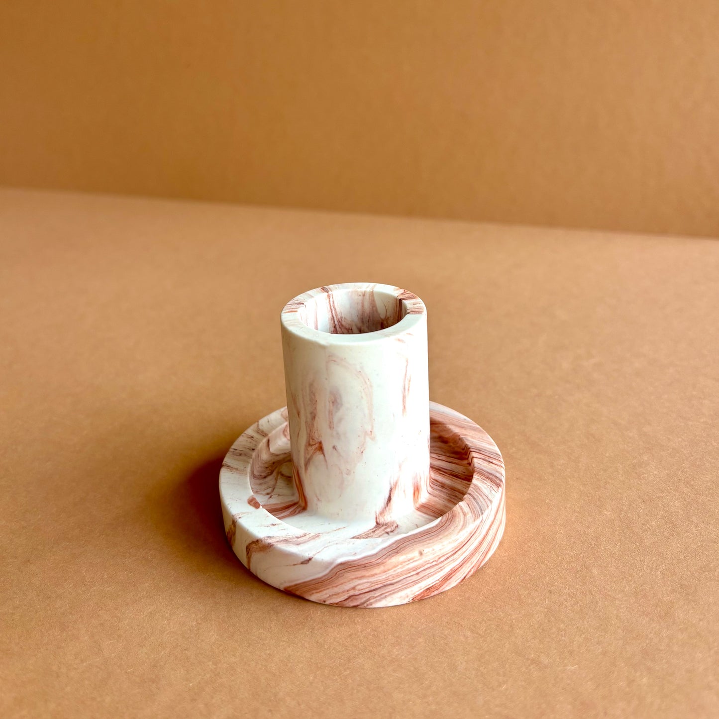 Kandelaarhouder - Terracotta marmer