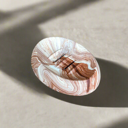 Seifenschale Oval-Terrakotta Marmor