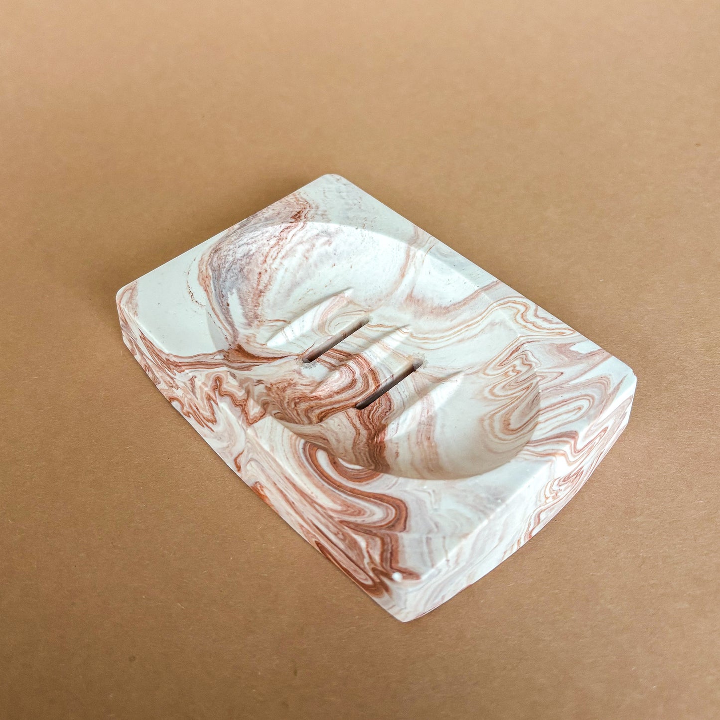 Zeepbakje rechthoekig - Terracotta marmer