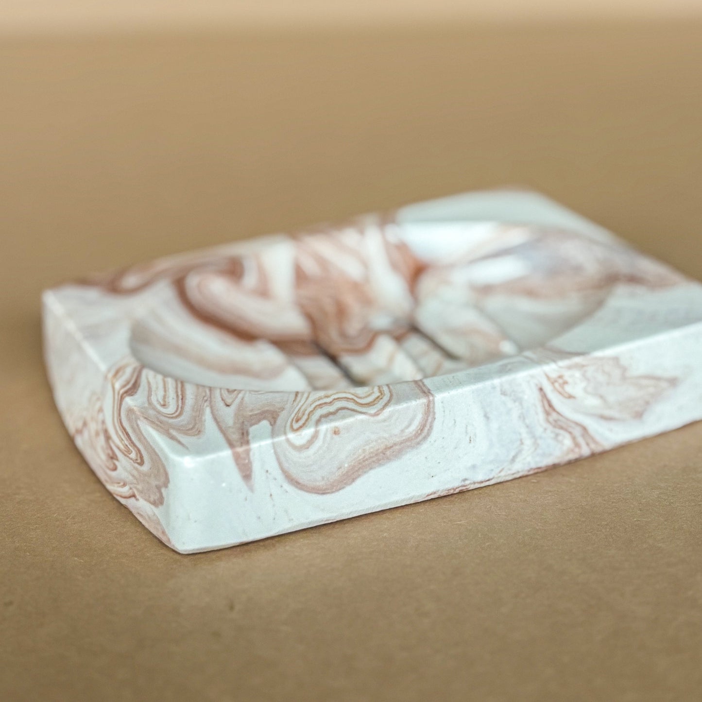 Zeepbakje rechthoekig - Terracotta marmer