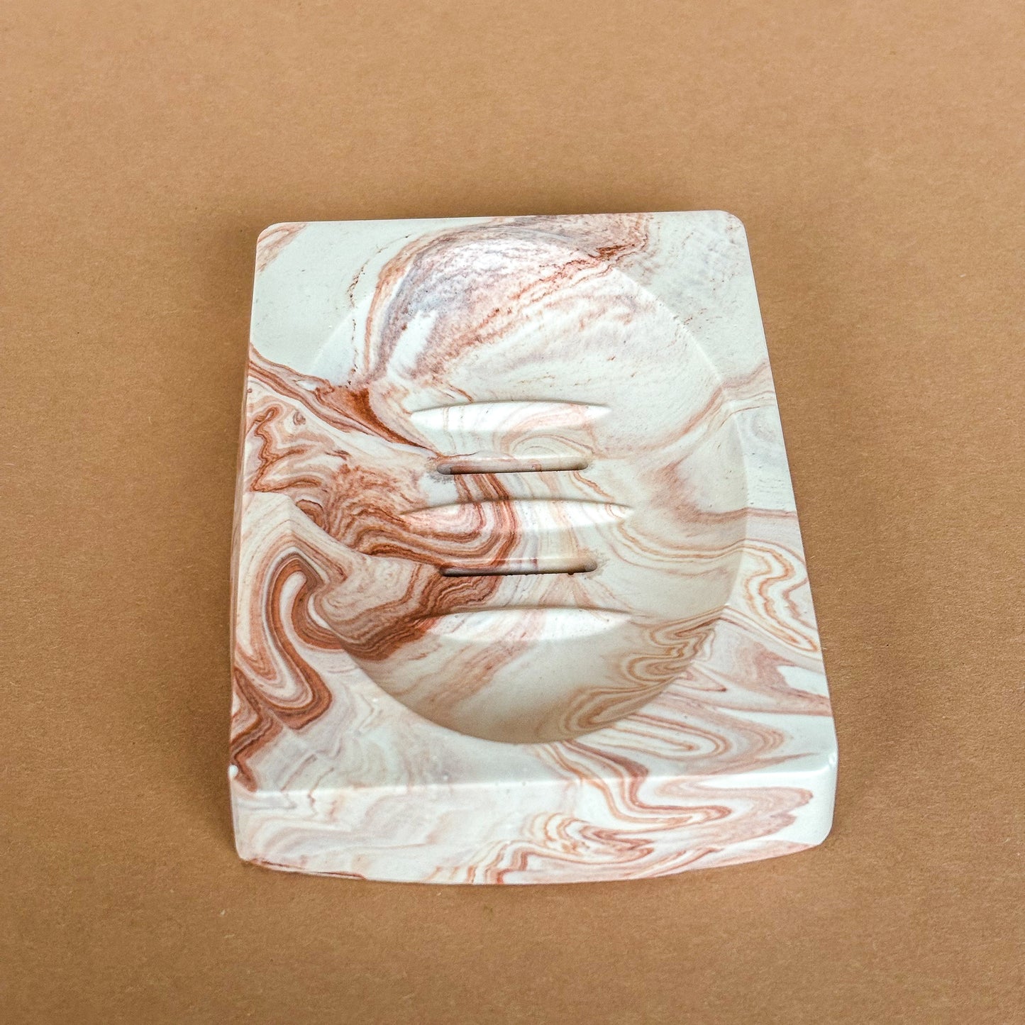 Zeepbakje rechthoekig - Terracotta marmer