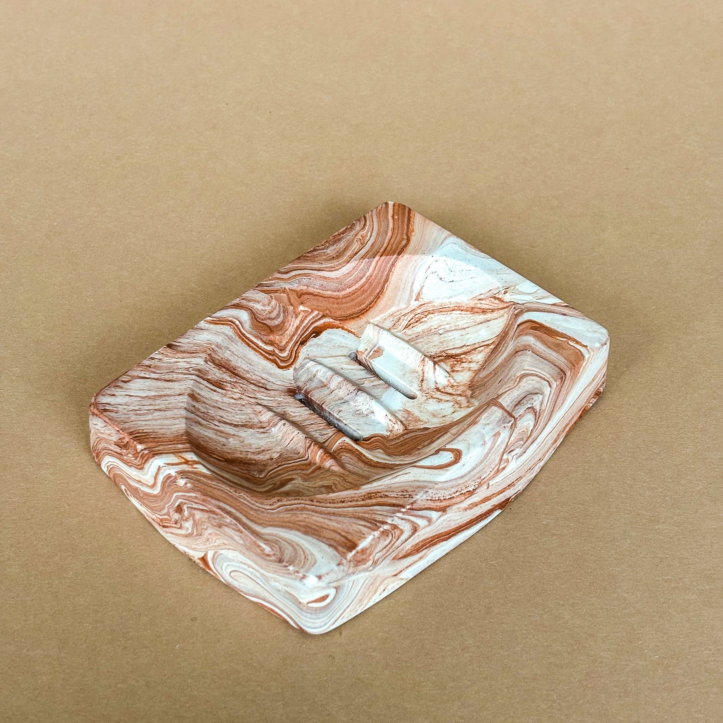 Zeepbakje rechthoekig - Terracotta marmer