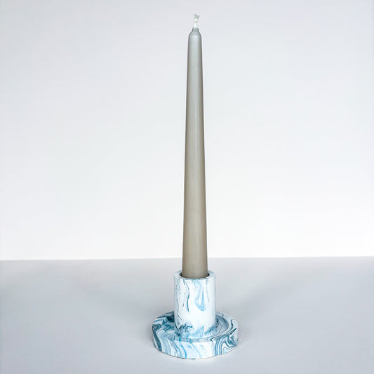 Candlestick Holder-Teal Blue Marmor