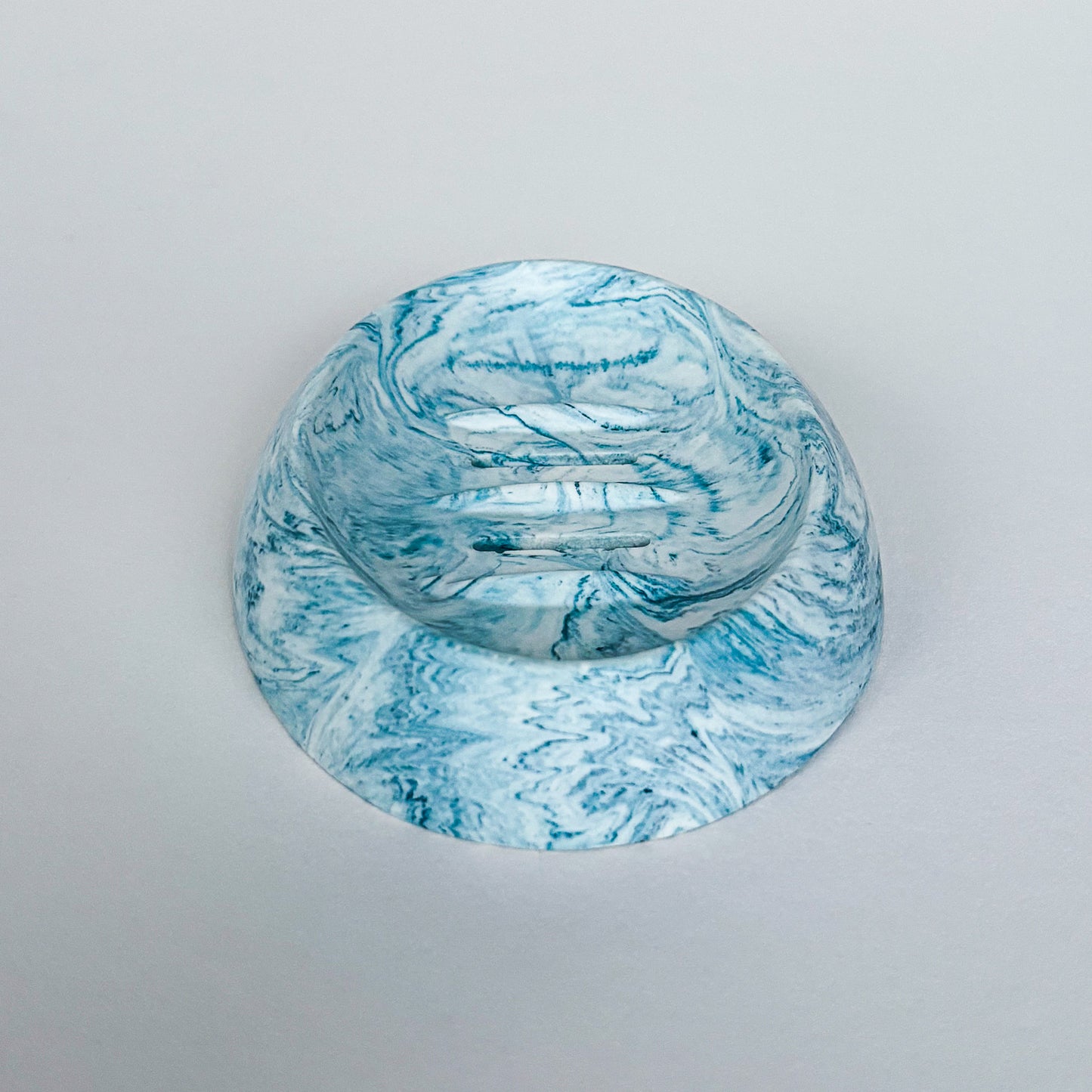 Zeepbakje ovaal - Blauwgroen marmer