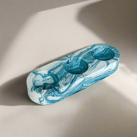 Teelights standtierender blauer Marmor
