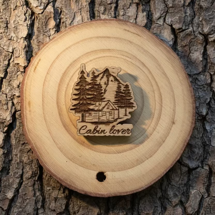 Cabin lover with Norway pin 25x25mm